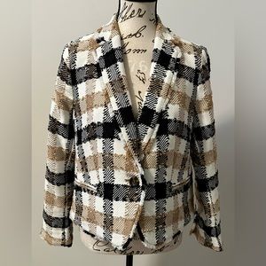 NEW Ann Taylor Petite Newbury Blazer in Check Tweed.  8P.